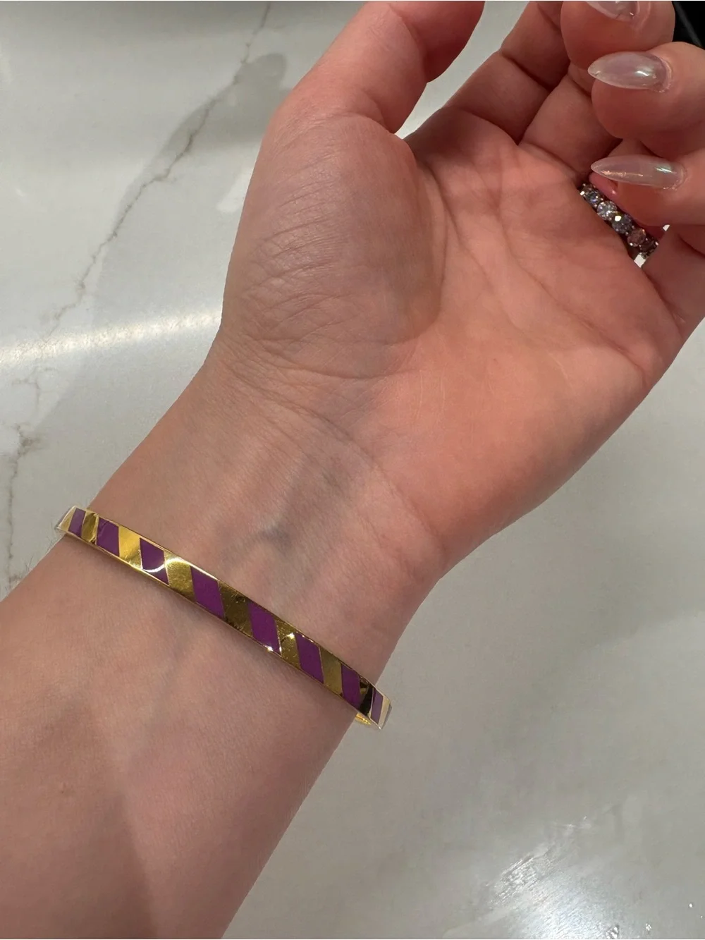 kate spade purple enamel bow bracelet and stud earring set